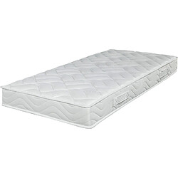 Ebac Matelas 80x190 Morgan - Mousse - Hauteur 17 cm - 3 zones - Soutien ferme Matelas 80x190 Morgan mousse HD. Ouate polyester hypoallergénique 300 gm2 - Hauteur 17 cm ; ame de 13 cm en mousse polyuréthane Haute densité 24 kgm3 ; 3 zones de soutien - Finitions : Plate-bande matelassé - Coutil : Stretch 100% polyester - Accueil : To