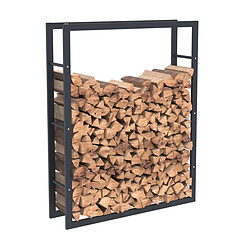 Bcelec HHWPF0025 Rangement à bois en acier noir 125*100*25CM, rack pour bois de chauffage, range-bûches