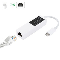 Wewoo Câble adaptateur réseau LAN Ethernet RJ45 à 8 broches, longueur totale: 16 cm, pour iPhone X, 8 Plus & 7 Plus, 8 & 7, 6 Plus & 6 s Plus, 6 & 6s, iPad Blanc