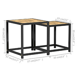 vidaXL Tables à thé 2 pcs MDF Noir et jaune pas cher