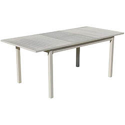 HEVEA Table de jardin extensible en aluminium Palma blanc.