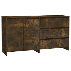 Maison Chic Ensemble de 2 Buffets,commode,console pour rangement Chêne fumé Bois d'ingénierie -MN36127