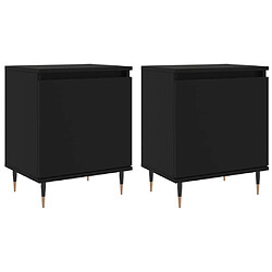 Maison Chic Lot de 2 Tables de chevet - Tables de Nuit noir 40x30x50 cm bois d'ingénierie