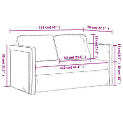 vidaXL Canapé-lit 2 en 1 vert foncé 122x204x55 cm velours pas cher