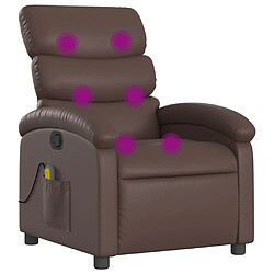 Maison Chic Fauteuil de massage inclinable,Fauteuil luxe de relaxation Marron Similicuir -MN17600