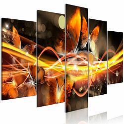 Paris Prix Tableau 5 Panneaux Swarm of Butterflies Wide Orange 50 x 100 cm 