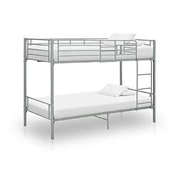 vidaXL Lit superposé sans matelas gris métal 90x200 cm