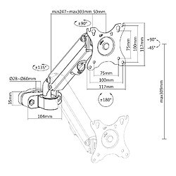 Avis Support de moniteur pour tube/poteau 28-60mm Maclean