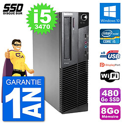 PC Lenovo ThinkCentre M92p SFF Intel i5-3470 RAM 8Go SSD 480Go Windows 10 Wifi · Occasion 