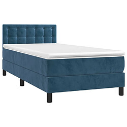 Avis Maison Chic Lit Adulte - Lit simple Lit à sommier tapissier avec matelas moelleux - Meuble de Chambre - Bleu foncé 90x200 cm -MN94125