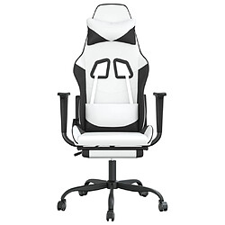 Avis Maison Chic Chaise de jeu, Chaise gaming avec repose-pied, Fauteuil gamer,Chaise de Bureau Blanc et noir Similicuir -GKD90728