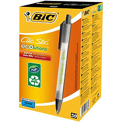 Acheter Stylo bille Bic Ecolution Round Stic rétractable - noir - Lot de 50