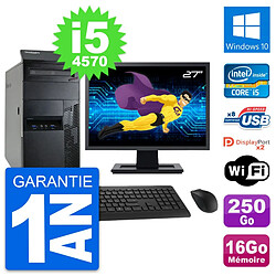 PC Tour Lenovo M93p Ecran 27" Core i5-4570 RAM 16Go Disque 250Go Windows 10 Wifi - Occasion