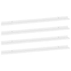 vidaXL Étagères murales 4 pcs Blanc 115x9x3 cm