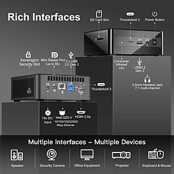 Mini PC Intel NUC 11, Intel Core i7-1165G7 Quad Core, jusqu'à 4,7 GHz, 32 Go de RAM DDR4, 1 To SSD