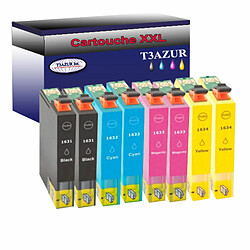 T3Azur 8x Epson T16XL-Compatible Lot de 8 Cartouches Compatibles pour Epson T1631 / T1632 / T1633 / T1634 (16XL) - T3AZUR