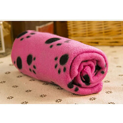 Rouge Chaud Couverture Polaire Patte De Chien Animal Print Motif Tapis De Lit Moelleux - M