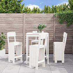 Maison Chic Table de bar et chaises d'extérieur 5 pcs,Ensemble de bar de jardin pour relax blanc bois massif de pin -GKD475539