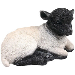 Farmwood Animals Agneau blanc et noir couché 24 x 14 x 15 cm.