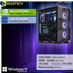 Sedatech PC Gamer Pro • Intel i9-11900KF • RTX3080 • 32Go RAM • 1To SSD M.2 • 3To HDD • Windows 11