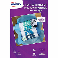 Papier pour imprimante Avery Textile Transfer A4 15 Volets 