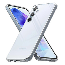 Htdmobiles Coque pour Samsung Galaxy A55 5G - housse etui silicone gel fine + verre trempe - TRANSPARENT TPU 