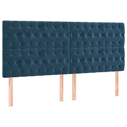 vidaXL Têtes de lit 4 pcs Bleu foncé 100x7x78/88 cm Velours