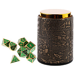 Dés polyédriques 7 PCS Métal Polyédrique Dés D4-D20 Pour Donjons Et Dragons Jeu + Coupe De Dés #B