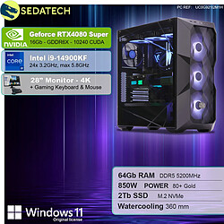 Sedatech Pack PC Gamer Pro • Intel i9-14900KF • RTX4080 Super • 64Go DDR5 • 2To SSD M.2 • Windows 11 • Moniteur 28''