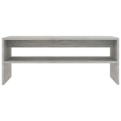 Avis vidaXL Table basse Gris béton 100x40x40 cm Bois d’ingénierie