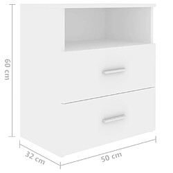 vidaXL Table de chevet Blanc 50x32x60 cm pas cher