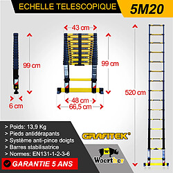 Echelle télescopique Woerther 5m20 - Gamme Grafitek - Qualité supérieur - Garantie 5 ans