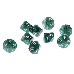 Acheter 10 pièces en plastique 10 faces d10 d10 pour la barre de jeu accessoire vert