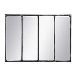 Vente-Unique Miroir fenêtre industriel en fer - L. 140 x H. 75 cm - Noir - MAASTRICHT