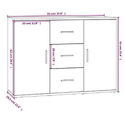 vidaXL Buffet Noir 91x29,5x65 cm Bois d'ingénierie pas cher