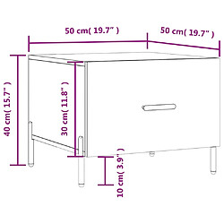 vidaXL Tables basses 2 pcs sonoma gris 50x50x40 cm bois d'ingénierie pas cher