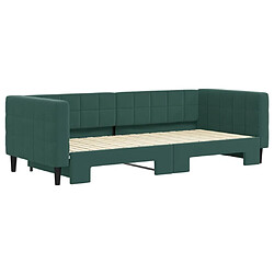 Avis Maison Chic Lit d'appoint | Lit de jour avec lit gigogne | Lit de repos vert foncé 90x200 cm velours -GKD51186