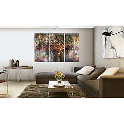 Decoshop26 Tableau toile de décoration murale impression premium en 3 parties sur châssis en bois motif Arbre d'or I 120x80cm 11_0014298