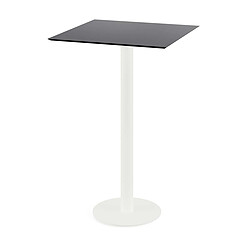 Materiel Chr Pro Urban mange-debout avec piètement blanc + plateau HPL noir 70x70 cm - Veba 