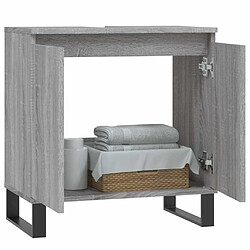 Avis Maison Chic Armoire de bain,Meuble de rangement de salle de bain,Meuble haut sonoma gris 58x33x60 cm bois d'ingénierie -GKD507117