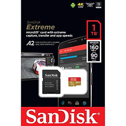 Avis Carte mémoire microSDXC SanDisk Extreme 1 To + adaptateur SD jusqu'à 160 Mo/s, avec la Classe de vitesse UHS 3 (U3), V30