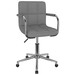 vidaXL Chaise pivotante de salle à manger Gris clair Tissu 