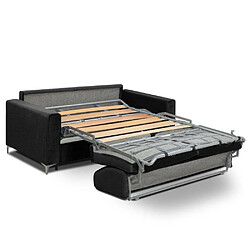 Acheter Inside 75 Canapé convertible express JACKSON 140cm sommier lattes velours noir matelas 16 cm