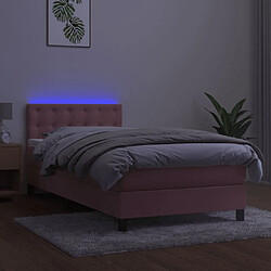 Avis vidaXL Sommier à lattes de lit avec matelas et LED Rose 90x190 cm