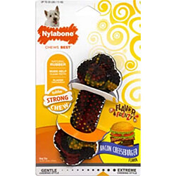 Nylabone Jouet Dentaire à Mâcher Robuste Os en Caoutchouc Cheeseburger au Bacon pour Les Petits Chiens Jusqu'à 11 kg