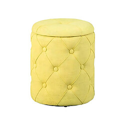 Vente-Unique Pouf de Rangement Capitonné "Elio" 40cm Jaune