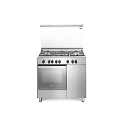 DeLonghi DEMX 96 B5 ED Cuisinière à Gaz 5 Foyers Minuteur Acier Inoxydable