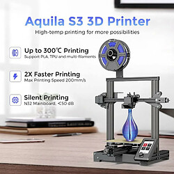 Voxelab Aquila S3 Imprimante 3D, mise à niveau automatique, extrudeuse directe à double vitesse, 220 x 220 x 240 mm