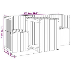 vidaXL Set de balcon 2 places blanc bois de pin massif pas cher