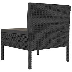 Maison Chic Lot de 3 Chaises de jardin,Fauteuil d'extérieur avec coussins Résine tressée Noir -MN93167 pas cher